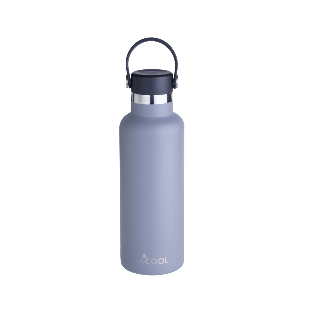 Botella térmica de acero inoxidable 650ml, resistente a golpes y con tapa hermética.