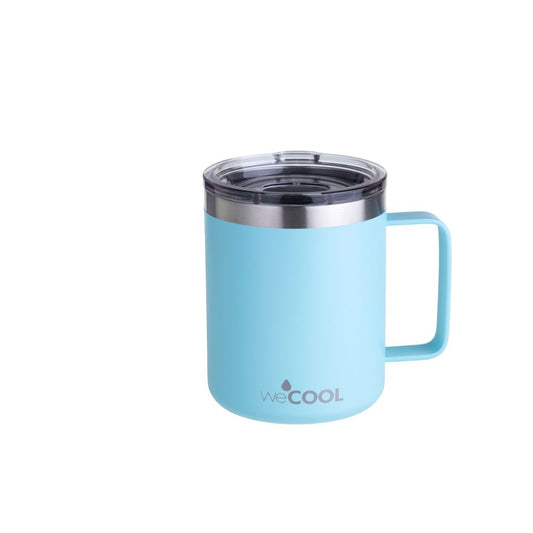 Taza térmica de acero inoxidable de 360 ml con tapa magnética. Mantiene el café caliente, ideal para oficina o en casa.