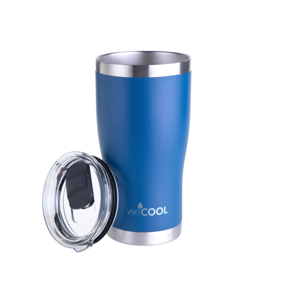 Vaso térmico de acero inoxidable de 590 ml con tapa magnética. Ideal para café, té o bebidas frías.