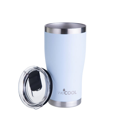 Vaso térmico de acero inoxidable de 590 ml con tapa magnética. Ideal para café, té o bebidas frías.