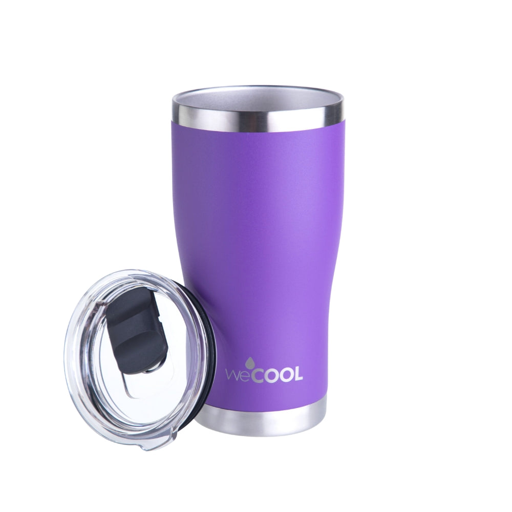 Vaso térmico de acero inoxidable de 590 ml con tapa magnética. Ideal para café, té o bebidas frías.