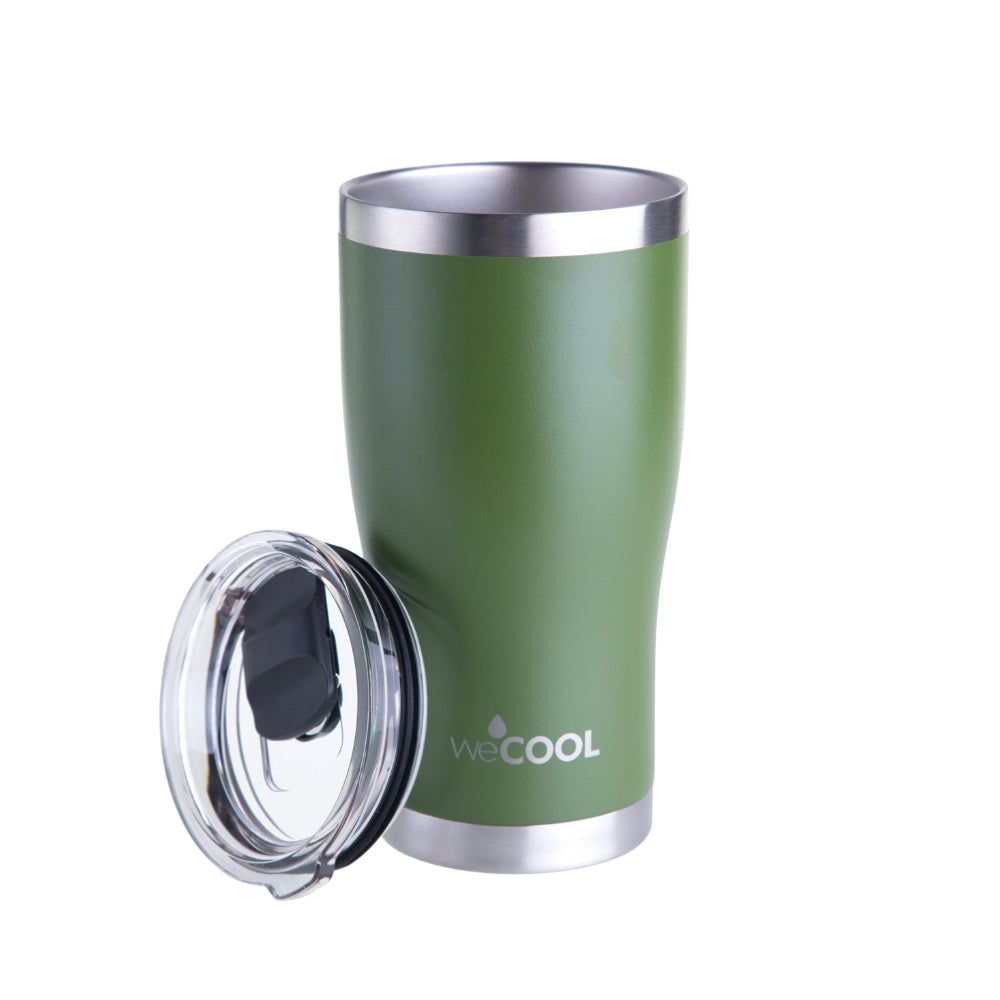 Vaso térmico de acero inoxidable de 590 ml con tapa magnética. Ideal para café, té o bebidas frías.