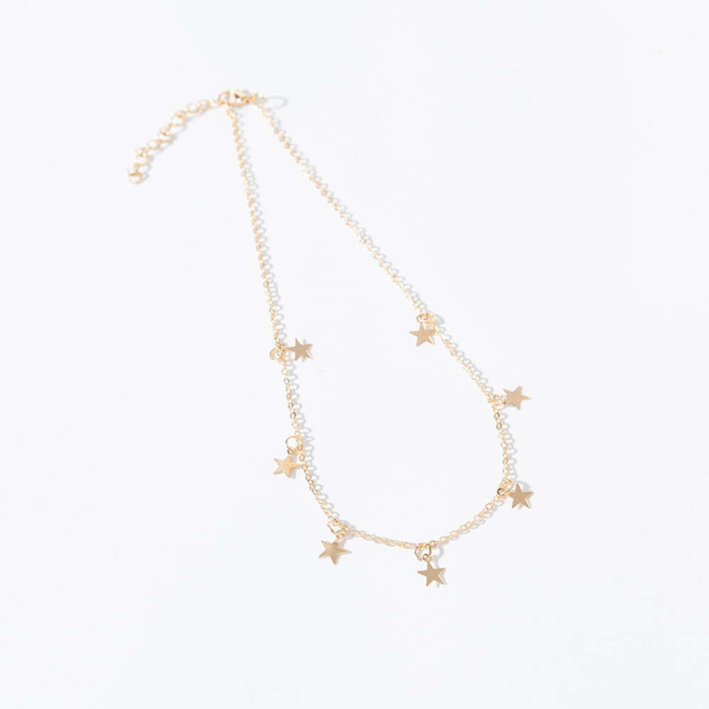 Choker de Estrellas con baño en oro o plata, collar fino y delicado ideal para cualquier ocasión