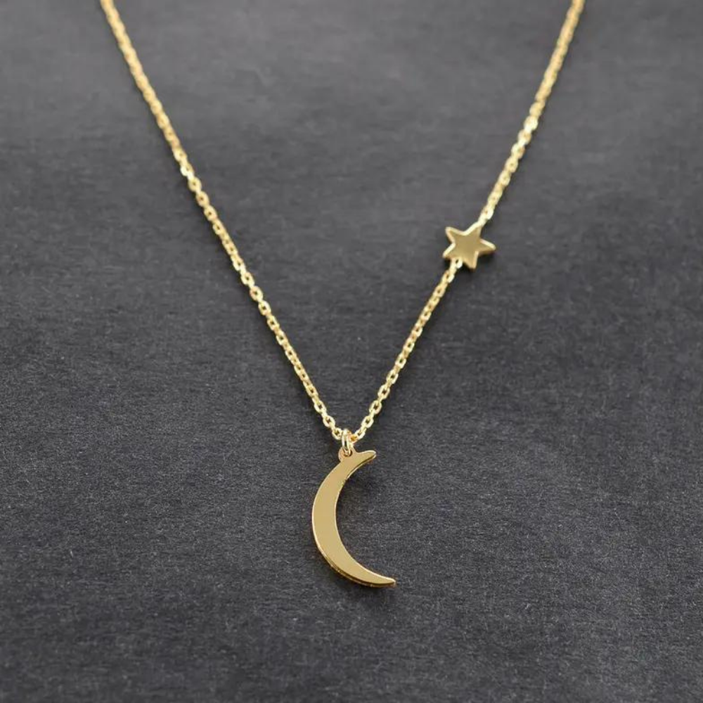 Choker de Luna y Estrella collar delicado y minimalista ideal para cualquier ocasión