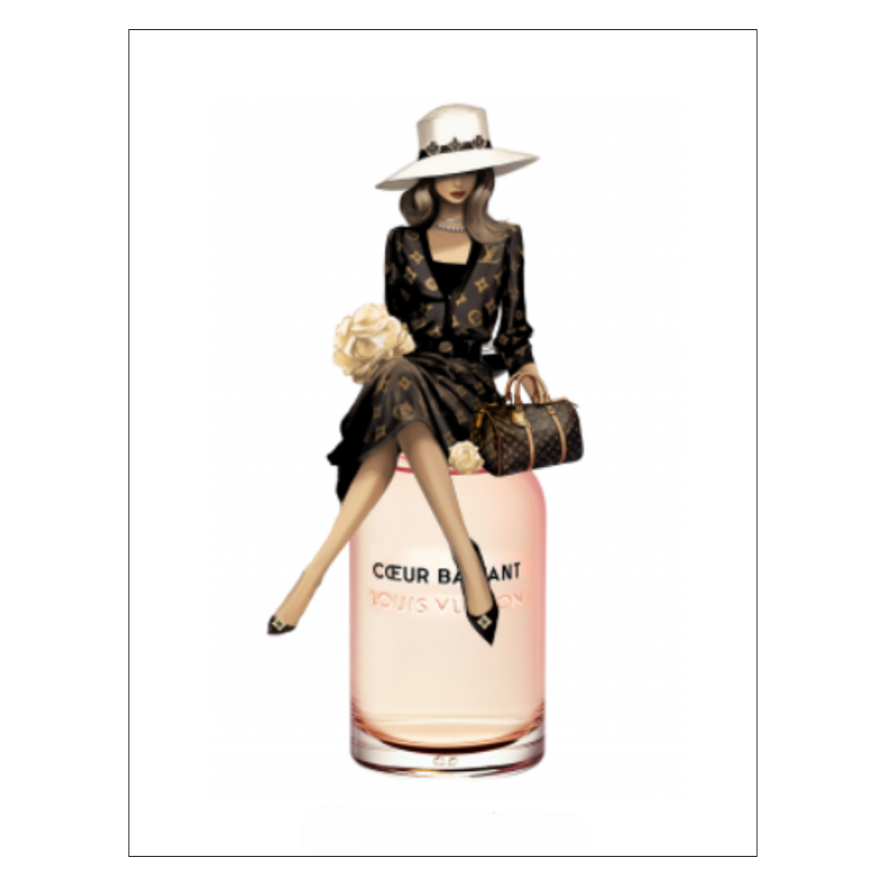 Lienzo decorativo "Coeur Parfum", diseño elegante y exclusivo listo para colgar y transformar tus espacios con estilo y glamour.