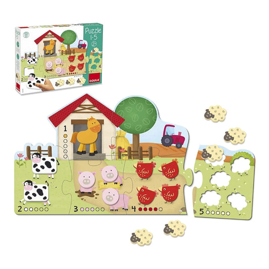 Rompecabezas Didáctico 1-5 de Granja Goula | Primeros Números
