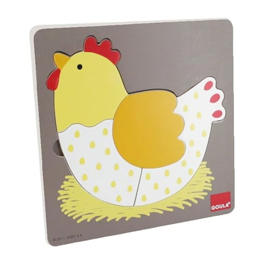 Rompecabezas Anidado Gallinita 3 Niveles de Madera Goula | Juego Didáctico 2+ años
