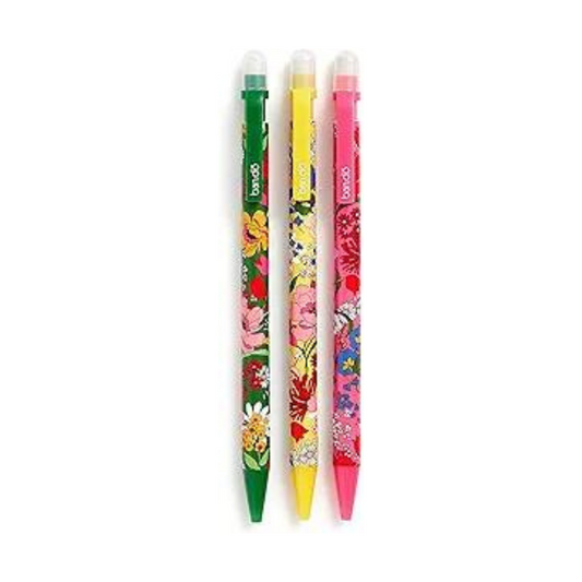 Set de portaminas floral "Super Bloom" de 0.7 mm, con diseños vibrantes y coloridos, ideal para oficina o escuela.