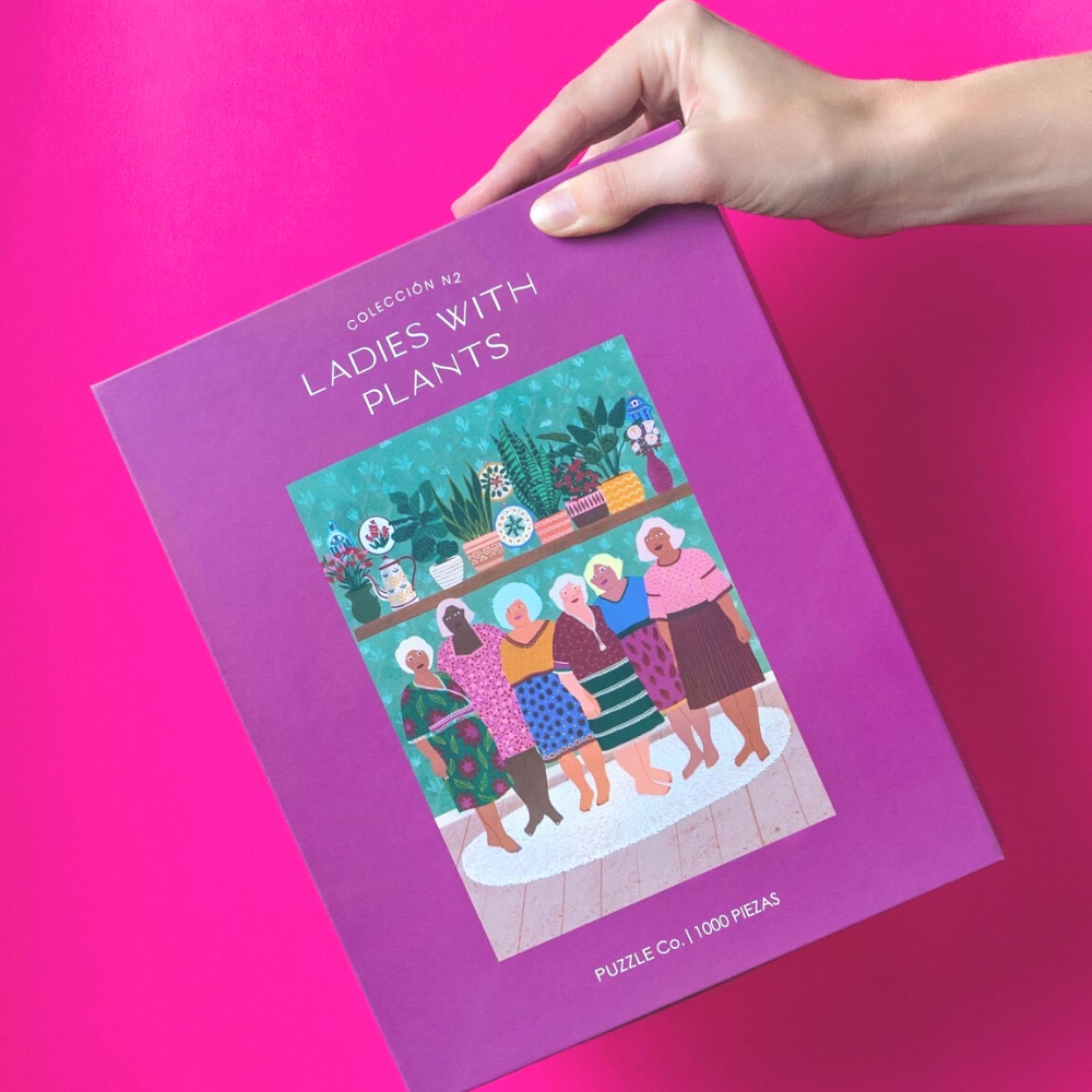 Rompecabezas de 1000 piezas "Ladies with Plants" de Puzzle Co., ilustración vibrante inspirada en la naturaleza, ideal para relajación y mindfulness en casa