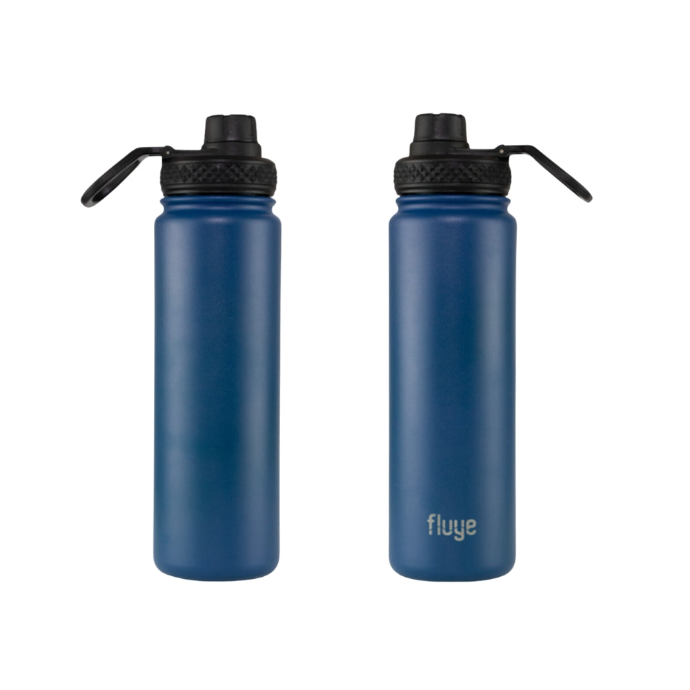 Botella Fluye Sport 700 ml color Pampilla (Azul) con tapa antiderrame TotalLock, perfecta para mantener bebidas frías o calientes.