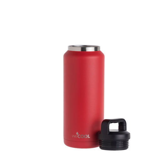 Botella térmica de acero inoxidable 1064 ml con tapa ancha para introducir hielos con facilidad. Mantiene la temperatura de tus líquidos por muchas horas.