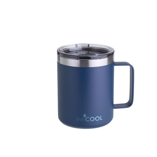 Taza térmica de acero inoxidable de 360 ml con tapa magnética. Mantiene el café caliente, ideal para oficina o en casa.