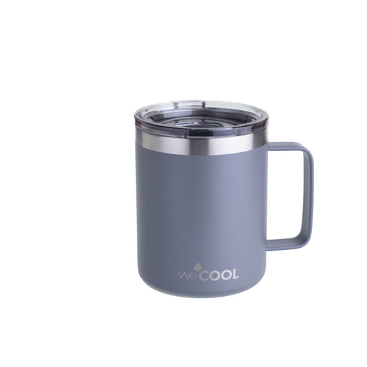 Taza térmica de acero inoxidable de 360 ml con tapa magnética. Mantiene el café caliente, ideal para oficina o en casa.