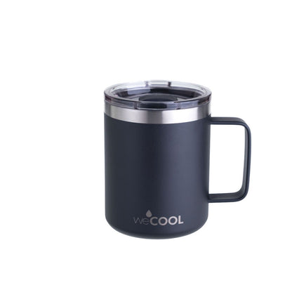 Taza térmica de acero inoxidable de 360 ml con tapa magnética. Mantiene el café caliente, ideal para oficina o en casa.