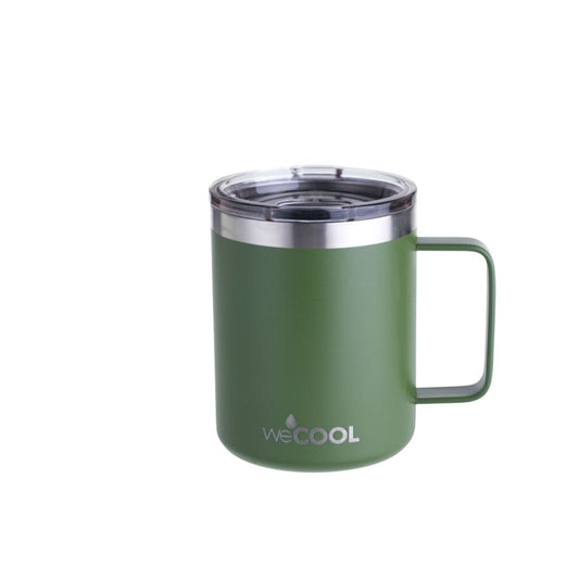 Taza térmica de acero inoxidable de 360 ml con tapa magnética. Mantiene el café caliente, ideal para oficina o en casa.