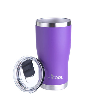 Vaso térmico de acero inoxidable de 590 ml con tapa magnética. Ideal para café, té o bebidas frías.