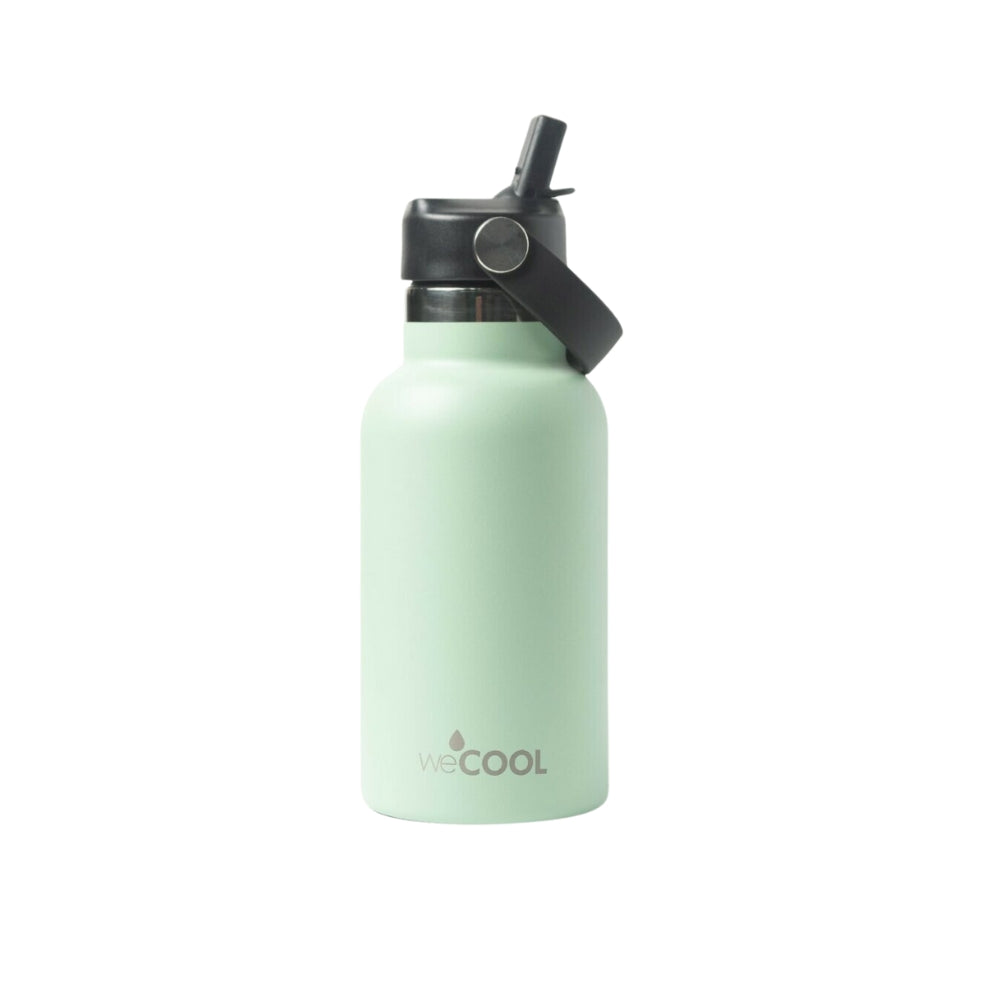 Botella térmica para niños 350ml color verde, libre de BPA y con diseño resistente.