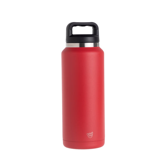 Botella térmica de acero inoxidable 1064 ml con tapa ancha para introducir hielos con facilidad. Mantiene la temperatura de tus líquidos por muchas horas.