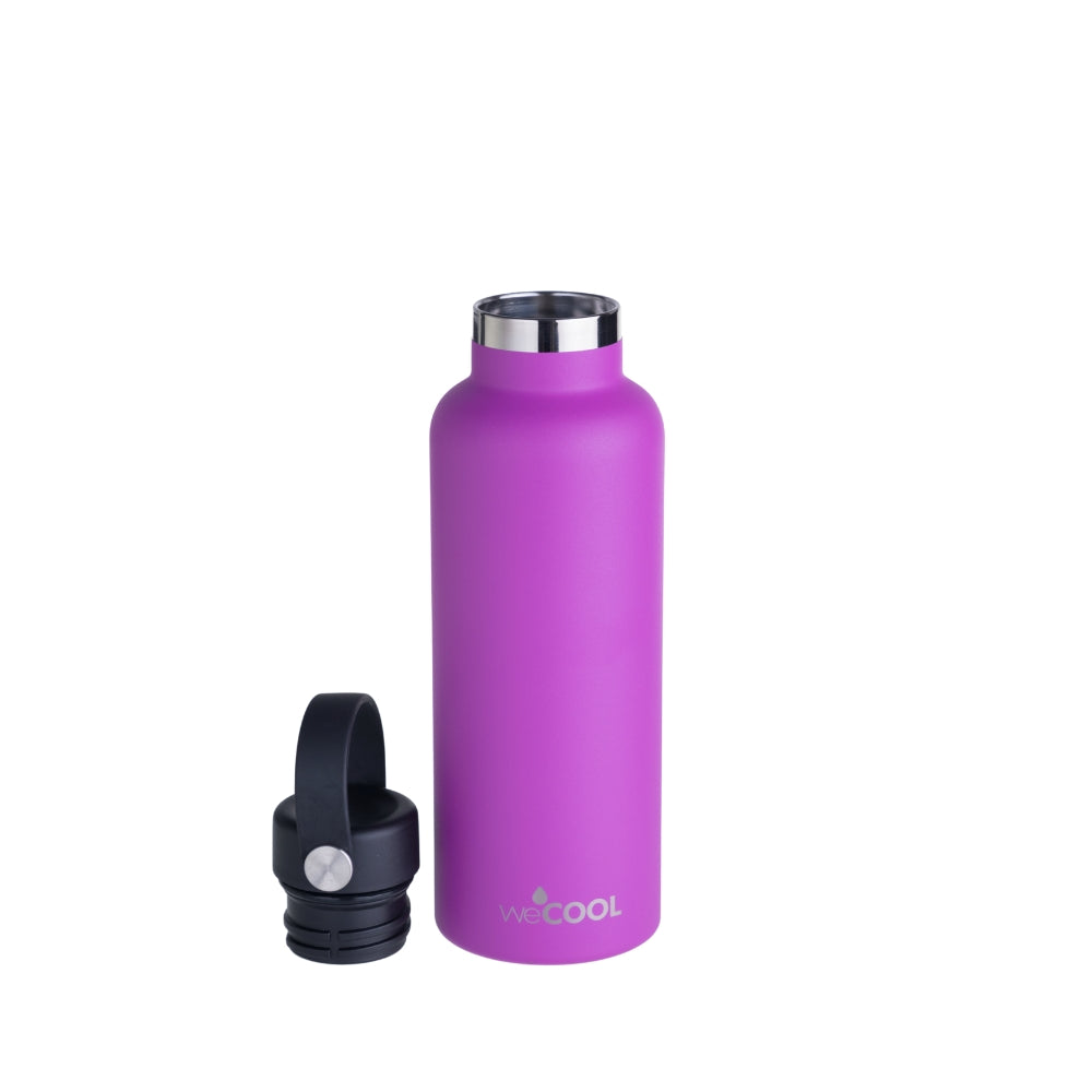 Botella térmica de acero inoxidable 650ml, resistente a golpes y con tapa hermética.