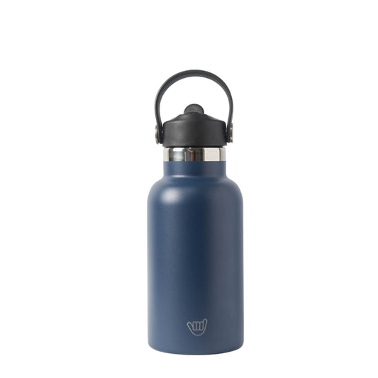 Botella térmica para niños 350ml color azul con tapa hermética y diseño resistente.