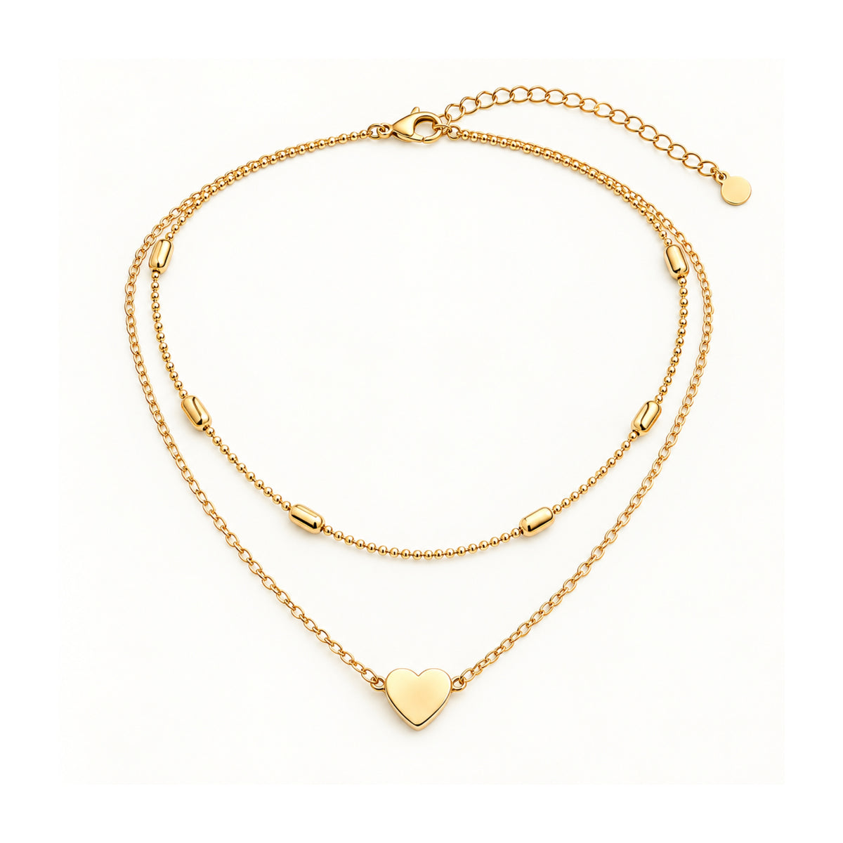 Choker corazón dorado con cadena fina y dije de corazón