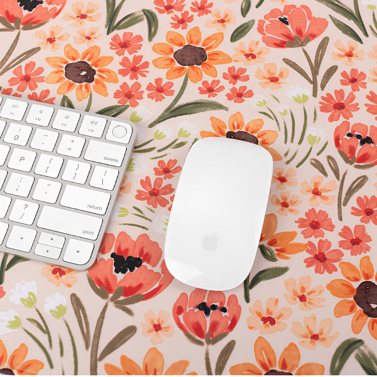 Desk Pad Flores, protector de escritorio, antideslizante, de baja fricción, con diseño floral vibrante y lavable. 