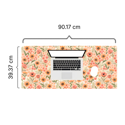 Desk Pad Flores, protector de escritorio, antideslizante, de baja fricción, con diseño floral vibrante y lavable. 
