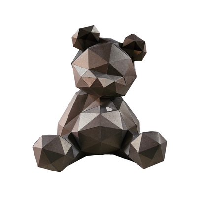 Kit de Escultura en Papel DIY Oso Bronce – Escultura en 3D para armar en casa con materiales de cartulina de alta calidad