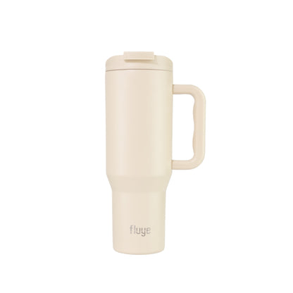 Fluye Mug Pro 1200ml en color Baja Sand (Beige), ideal para bebidas frías o calientes.