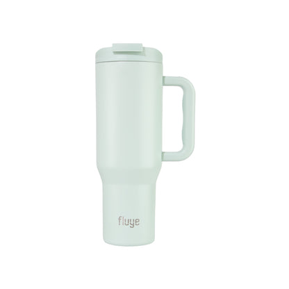 Fluye Mug Pro 1200ml en color Mint (Verde Menta), perfecta para bebidas frías o calientes.
