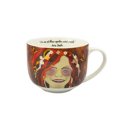 Janis Joplin Mug con la frase "I’m one of those regular weird people".