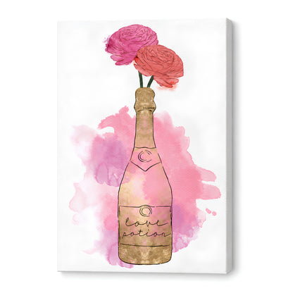 Lienzo en bastidor Champagne & Flowers de The Oliver Gal Artist Co.