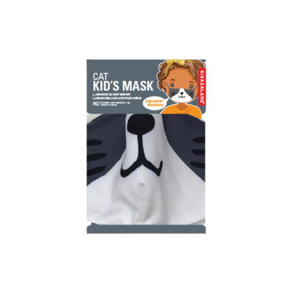 Mascarilla para niños de doble capa y tiras ajustables con estampado de gato, perro, tigre y oso.