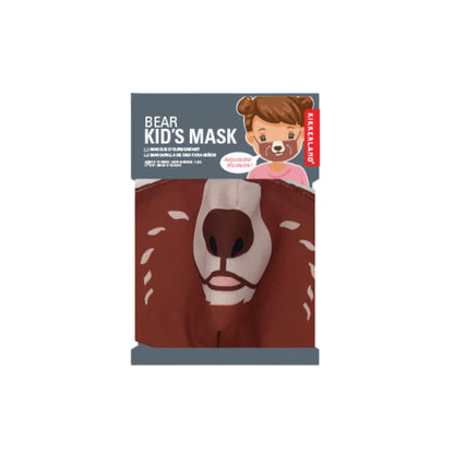 Mascarilla para niños de doble capa y tiras ajustables con estampado de gato, perro, tigre y oso.