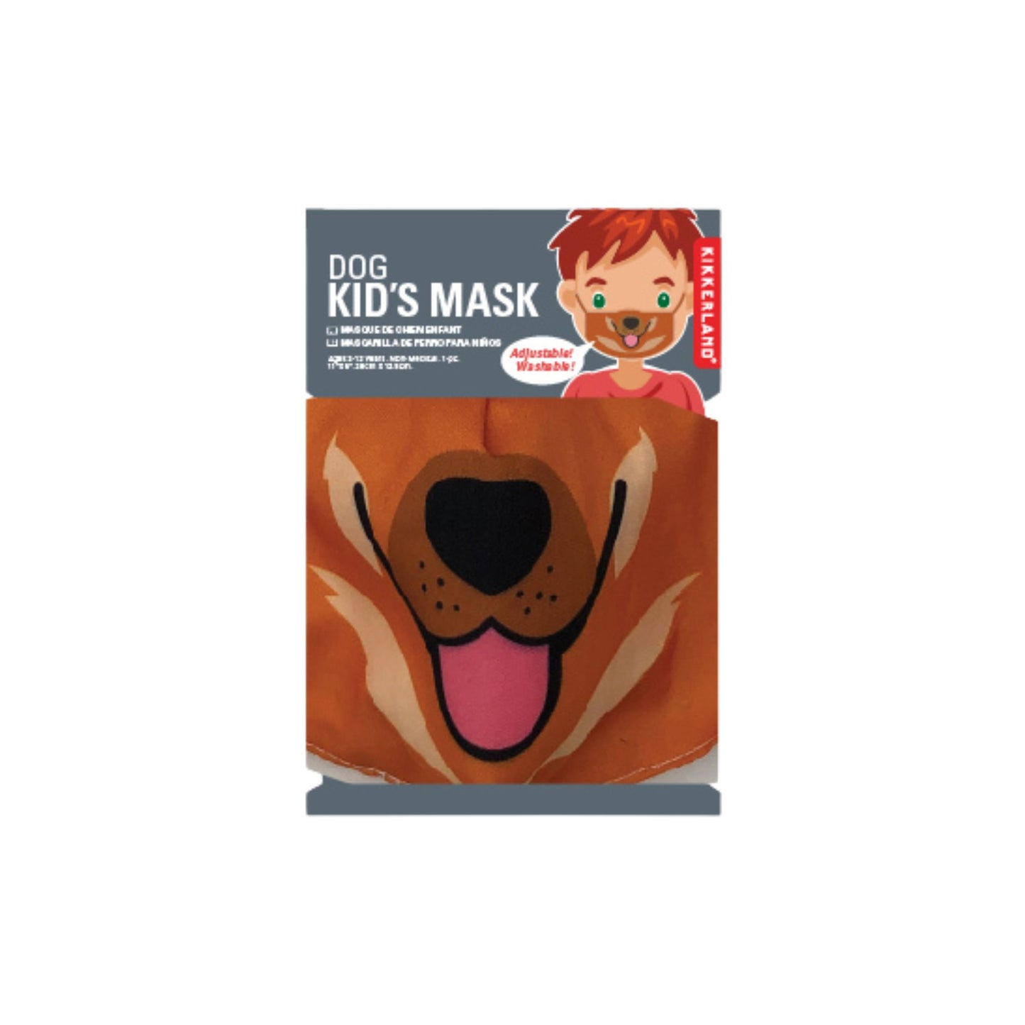 Mascarilla para niños de doble capa y tiras ajustables con estampado de gato, perro, tigre y oso.
