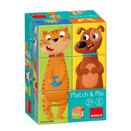 Rompecabezas de cubos giratorios – Mezcla y combina animales Goula
