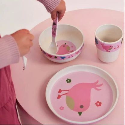 Set de Vajilla de Bambú para Niños - Chirpy Bird