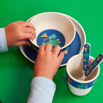 Set de Vajilla de Bambú para Niños - Dino Rock