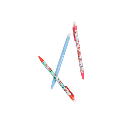 Set de portaminas floral "Secret Garden" de 0.7 mm, con diseños delicados inspirados en un jardín secreto, perfecto para escritura y correcciones.