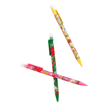 Set de portaminas floral "Super Bloom" de 0.7 mm, con diseños vibrantes y coloridos, ideal para oficina o escuela.